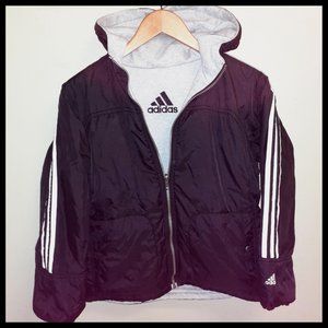 adidas Reversible Black/Gray Zip Hoodie